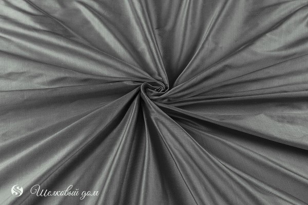 Темно-серый серебристый натуральный шелк